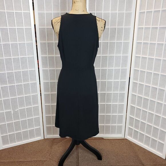 Leith Low V-Neck Beaded Front Black Mini Dress Size Medium - Picture 6 of 6